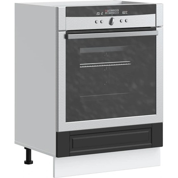 vidaXL Шкаф за фурна, Porto, черен, инженерно дърво (853998)