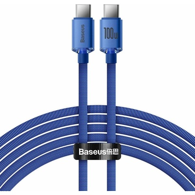 Baseus CAJY000703 Crystal Shine Series, USB-C - USB-C 100W, 2m, modrý