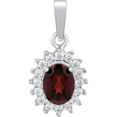 SILVEGO Stříbrný přívěsek Kate s přírodním granátem a Brilliance Zirconia SILVEGOB180423PGA
