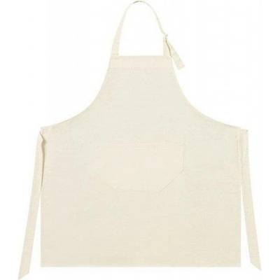 Printwear Bavlněná pracovní zástěra s nastavitelným výstřihem Přírodní 75x85cm NT5220