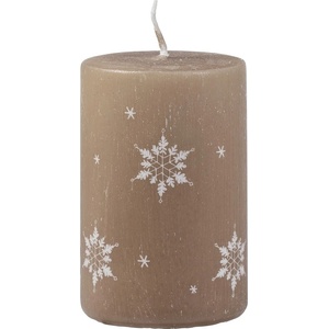 Unipar Тъмнобежова свещ , време на горене 18 ч. Ice Natur - Unipar (Ice Natur Light Brown Pillar 50x75)