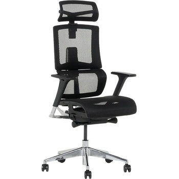 Bittel Работен стол Carmen FRANCA, до 130кг. макс тегло, мрежа, ергономичен, алуминиева база, мултиблок механизъм, люлеещ механизъм, слайд механизъм, газов амортисьор, лумбална опора, черен (bt-3520601)