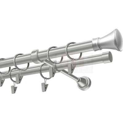 Karpol Garniža 19 mm Monako strieborná dvojitá 150 - 600 cm