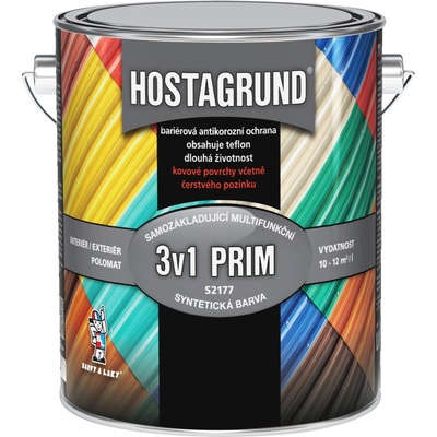 HOSTAGRUND 3v1 PRIM S2177 - Jednovrstvá farba na kov 2,5L 0620 - žltá