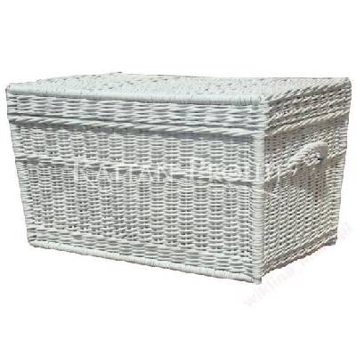 Proutěná truhla 70 cm Bílá