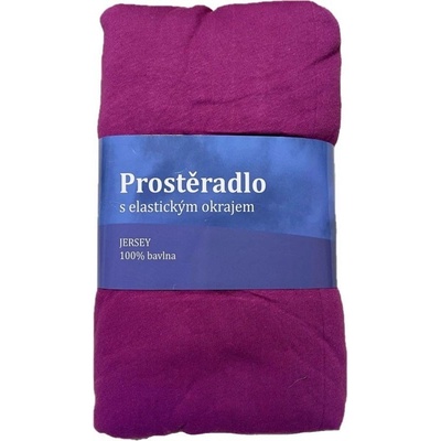 Jerry Fabrics Prostěradlo Jersey fialová orchidej Bavlna 90x200