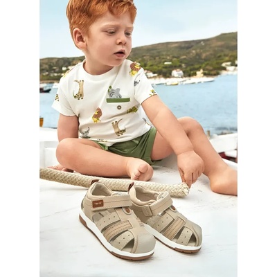 Mayoral Сандали естествена кожа в цвят Пясък за бебе момче Майорал