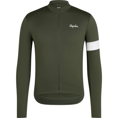 Rapha Мъжка фланелка с дълъг ръкав за колоездене Rapha Core Thermal Long Sleeve Jersey Cycling jersey - Deep Depths / White Alyssum (056-3830-0212)