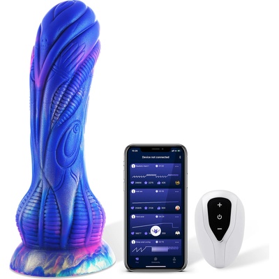 HISMITH WDA025-M Wildolo Silicone Vibrating Monster Dildo with App 24cm Blue-Purple