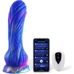 HISMITH WDA025-M Wildolo Silicone Vibrating Monster Dildo with App 24cm Blue-Purple