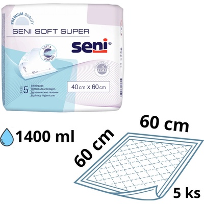 Seni Soft podložky absorpčné 60 x 60 cm 5 ks