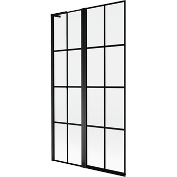 Mexen Mist L параван за вана, двукрилен, ляв, 100 x 150 см, черна решетка, черен - 8A9L-100-011-70-77-L (8A9L-100-011-70-77-L)