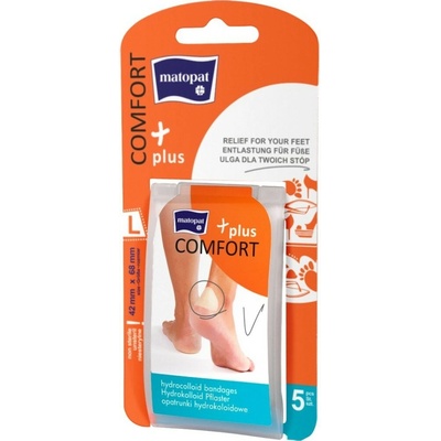 Matopat Comfort Plus hydrokoloidní náplasti L 42 x 68 mm 5 ks