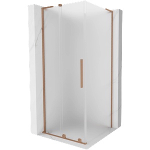 Mexen Velar L плъзгаща се душ кабина 120 x 120 cm, матова, четкана мед - 871-120-120-33-65 (871-120-120-33-65)