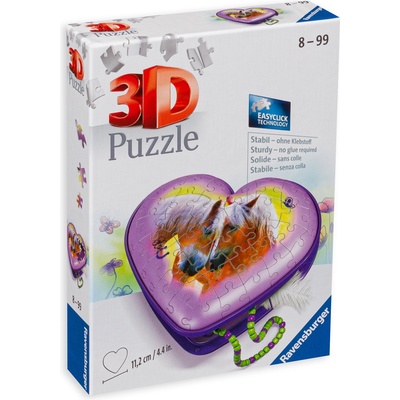 Ravensburger 3D Пъзел Ravensburger от 54 части - Кутия за бижута, сърце (11171)