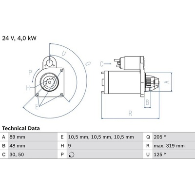 BOSCH 0 986 017 240 Startér (0986017240)