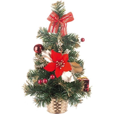 MagicHome Stromček ozdobený červený 40 cm