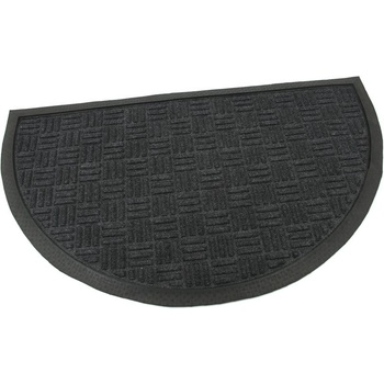 FLOMA Criss Cross čierna textilná gumová čistiace půlkruhová vstupná rohož 45 cm x 75 cm x 0,8 cm