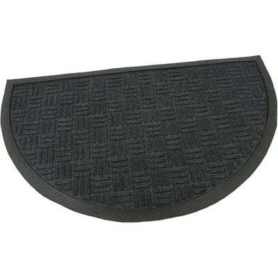 FLOMA Criss Cross čierna textilná gumová čistiace půlkruhová vstupná rohož 45 cm x 75 cm x 0,8 cm