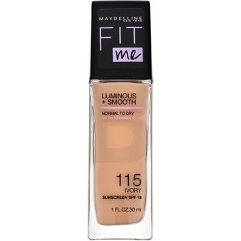 Maybelline Fit Me Luminous + Smooth SPF18 Foundation tekutý make-up pro sjednocenou a rozjasněnou pleť 115 Ivory 30 ml