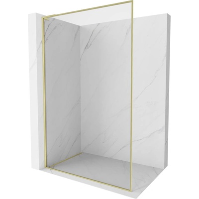 Mexen Kioto-F L стена за душ Walk-in с рамка 80 x 202 см, прозрачна 8 мм, златиста четка - 800-080-174-55-00 (800-080-174-55-00)