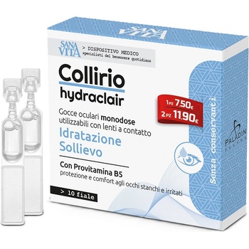 Paladin Pharma Sanavita Collirio Hydraclair Овлажняващи капки за очи, 10 х 0.35 ml, Paladin Pharma (552035 (50122) PP)