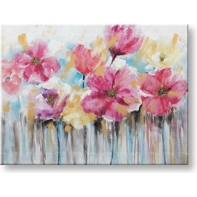 Maľovaný obraz na stenu KVETY 120x90 cm - 120×90 cm / Premium 4 cm