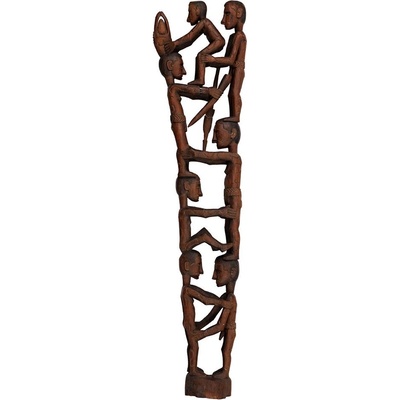 Socha, Asmatská dřevořezba 115 cm, Iron Wood, ocelové dřevo