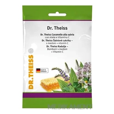 Dr.Theiss Šalviové cukríky s medom a vitamín C 75 g