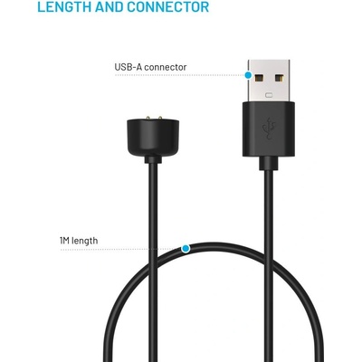 FIXED USB-A Charging Cable for Xiaomi Mi Band/Smart Band 5/6/7, black FIXDW-989 – Zboží Živě