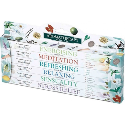 Stamford Aromatherapy indické vonné tyčinky sada 6 x 8 ks – Zboží Dáma