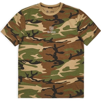 Brixton tričko Main Label Ii Prt Woodland Camo