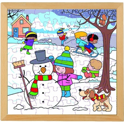Educo Голям дървен пъзел Educo, Сезони - Зима (900000118-4)