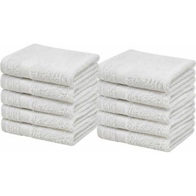 Top textil 10 ks sada dětských ručníků 30 x 30 cm bílá