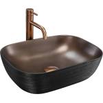 Rea REA-U6384 - Мивка за плот BELINDA 33x46, 5 cm керамика/черна/кафява (RE0312)