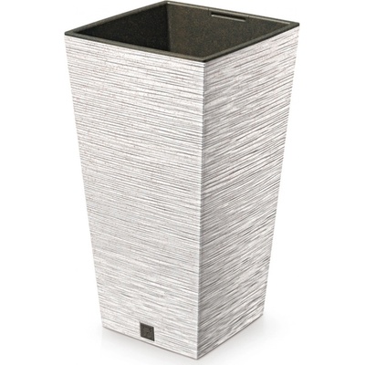 Prosperplast Květináč FURU SQUARE ECO WOOD 39,5cm bílý