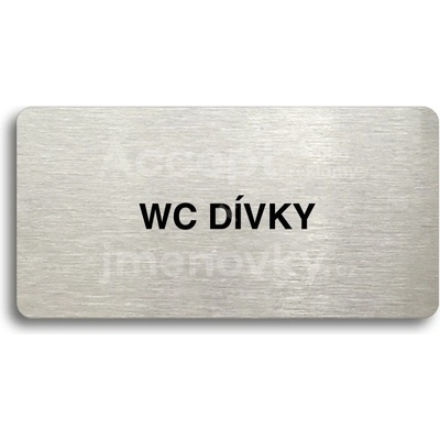 ACCEPT Piktogram WC DÍVKY - stříbrná tabulka - černý tisk bez rámečku