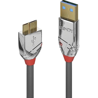 Lindy 36657 USB, USB 3.2 Gen1 (USB 3.0 / USB 3.1 Gen1) USB-A zástrčka, USB Micro-B zástrčka, 1m, sivý