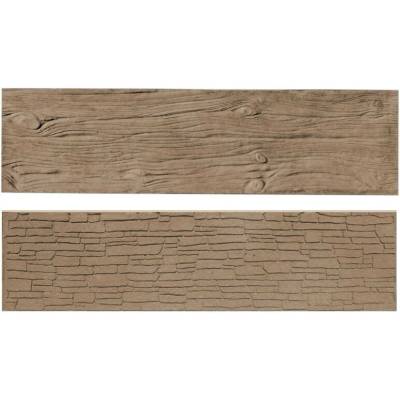 BEVES, Betonplus Betonový panel rovný oboustranný dřevo 200 x 25 x 4 cm - hnědý