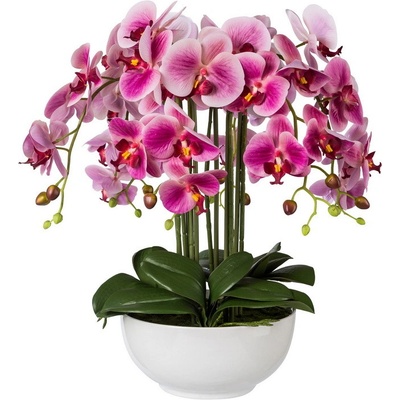 Umelá kvetina Orchidea fialová v kvetináči, 54cm
