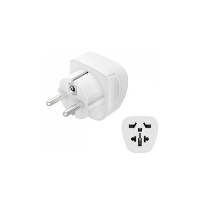 Hama Travel Адаптер Hama Type E и F, 3-Pin, Универсален, World to Europe, бял