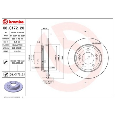 Brzdový kotouč BREMBO 08.C172.21