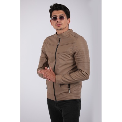 narmart Мъжко кожено яке - Бежово 2021083113 (311759_Бежов)