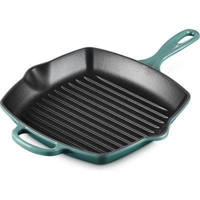 Le Creuset - grilovacia panvica štvorcová 26x26cm Bleu Riviera