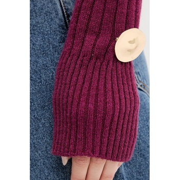 Simona Corsellini Вълнен пуловер Simona Corsellini в бордо от лека материя с поло A25CPMGG0801 (A25CPMGG0801)