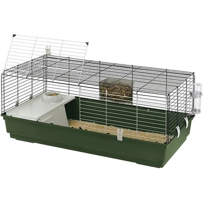 Ferplast Клетка за гризачи rabbit 120 - с оборудване, тъмнозелена