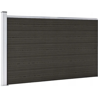 vidaXL Zahradní plot WPC 353 x 105 cm černý