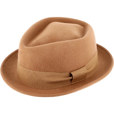 Fiebig since 1903 Trilby klobouk vlněný béžový s béžovou stuhou Diamond Woolfelt
