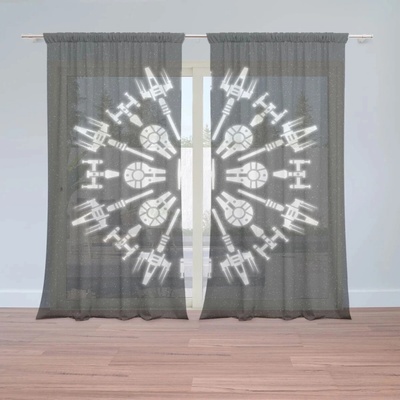 Sablio Záclony Star Wars Vesmírné lodě: 2ks 150x250cm