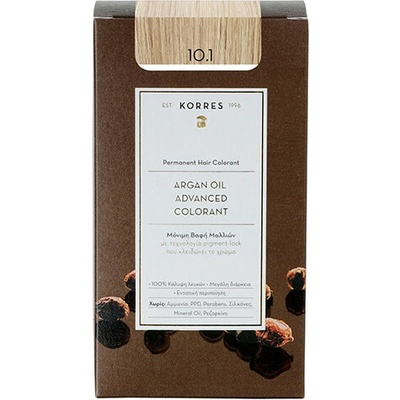 Korres Argan Oil permanentná farba na vlasy s arganovým olejom 10.1 Platinum Ash Blonde 50 ml